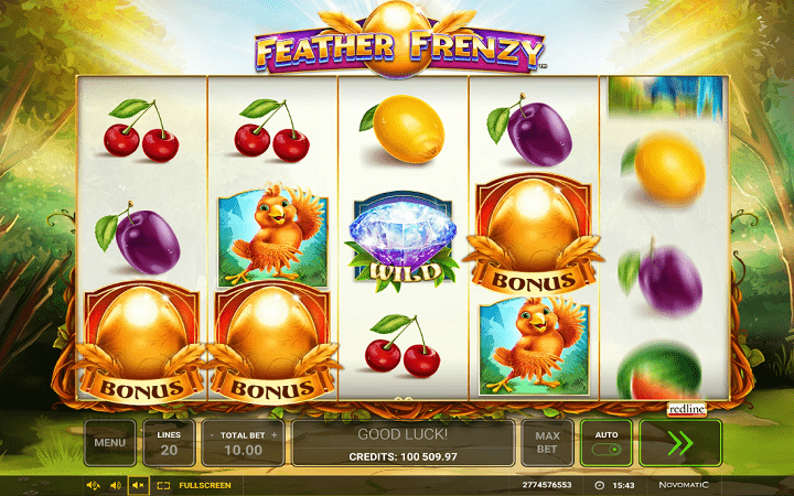 Feather Frenzy, Novomatic, Greentube, Online Casino Bonus