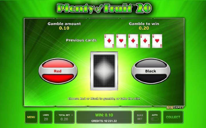 Plenty of Fruit 20, Online Casino Bonus 