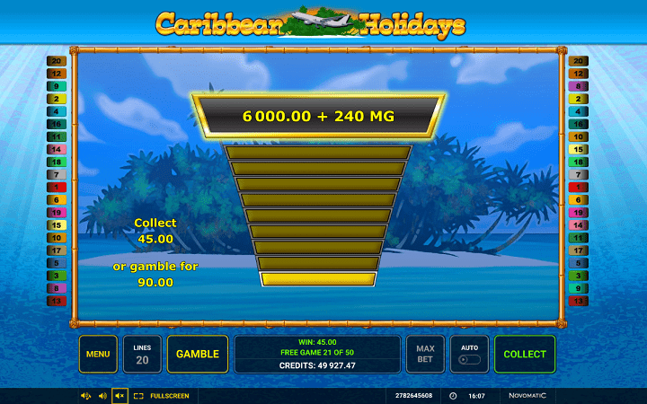Caribbean Holidays, Greentube, Novomatic, Online Casino Bonus