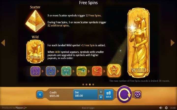 Online Casino bonus, Rise of Egypt