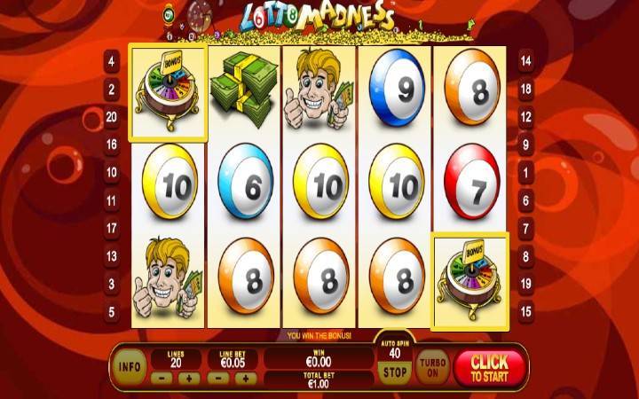 Free Spins, Online Casino Bonus, Lotto Madness