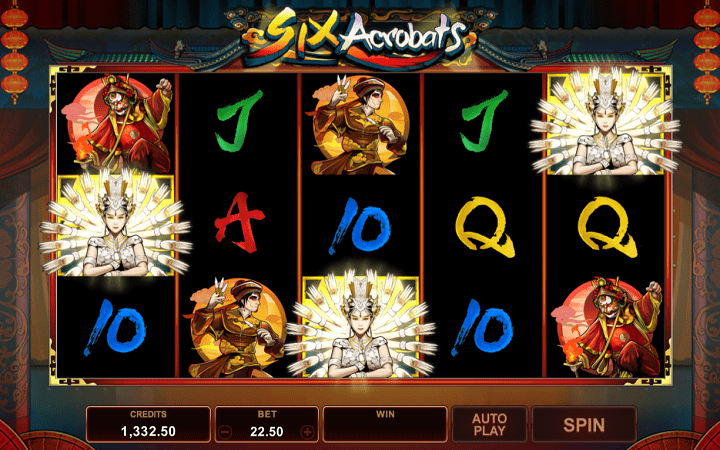 Six Acrobats, Microgaming, Online Casino Bonus